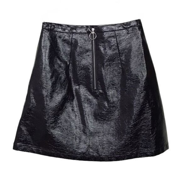 Alexa Chung for M&S Black PVC A Line Mini Skirt - Picture 3 of 7